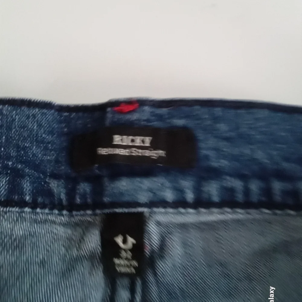 True Religion Ricky Relaxed Straight Denim Jeans‎ Men Blue Button Fly Size